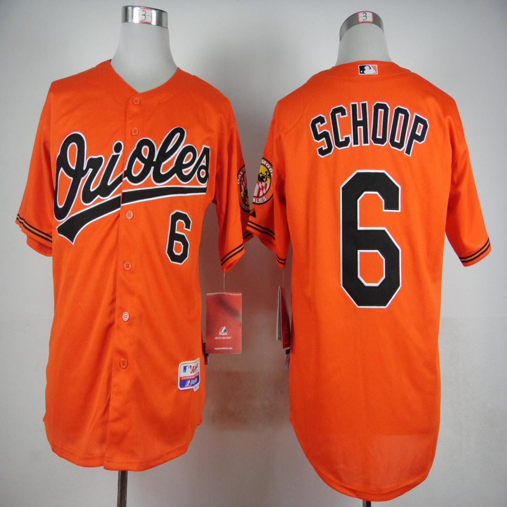 Men Baltimore Orioles #6 Schoop Orange MLB Jerseys